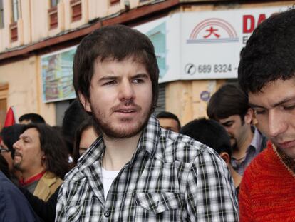 Giorgio Jackson, en una protesta en Santiago.