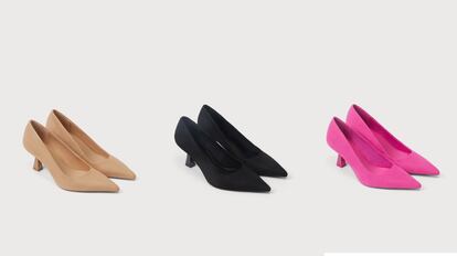 Se trata de un zapato para mujer con tacón bajo, escote en U y acabado en punta, disponible en varios colores. LEFTIES.