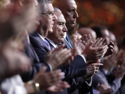 Michel Temer na abertura das olimpiadas