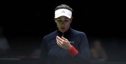 Garbiñe Muguruza, durante el partido contra Pliskova en Singapur.