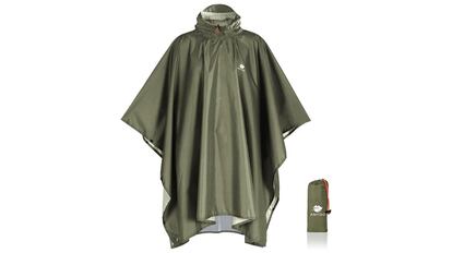 Poncho impermeable, ligero, con capucha, bolsiilo y funda, disponible en varios colores