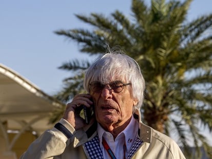 Bernie Ecclestone, patr&oacute;n de la F1, en Bahrein.