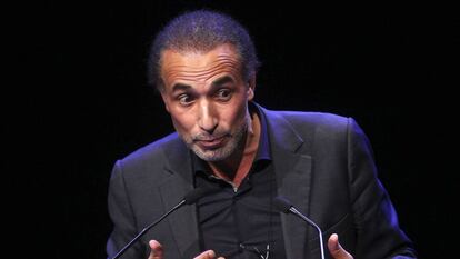 El profesor Tariq Ramadan durante una intervenci&oacute;n en Lille, Francia.