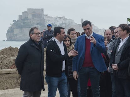 El presidente Pedro Sánchez visita zonas afectadas por la borrasca Gloria en Castellón.