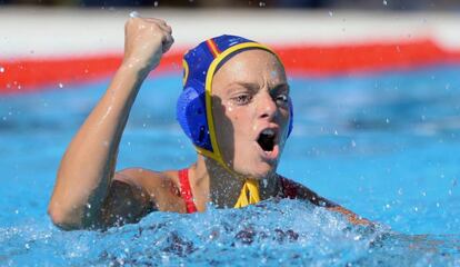 La waterpolista y asesora del CSD Jennifer Pareja en un partido de 2014.