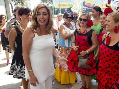 La presidenta de Andalucía, Susana Díaz, ayer en la feria de Malaga.