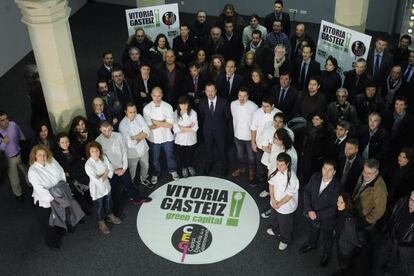 Momento del último acto de apoyo a la candidatura de Vitoria a Capital Española de la Gastronomía 2014.