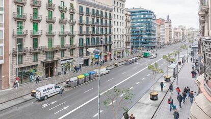 Imagen virtual de cómo quedará la Ronda Universitat de Barcelona tras la reforma.