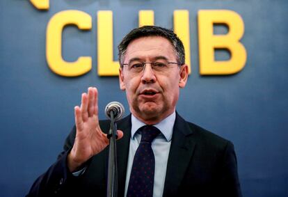 El presidente del FC Barcelona, Josep Maria Bartomeu, en una foto de archivo del pasado mes de febrero.