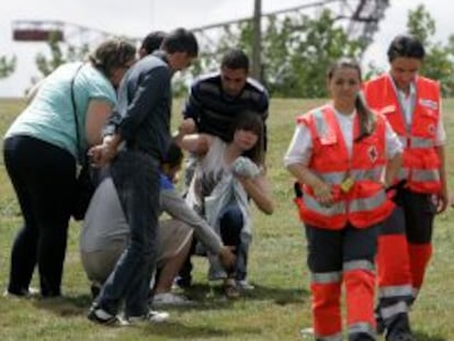 Im&aacute;genes de familiares de las v&iacute;ctimas del accidente ferroviario de Santiago de Compostela.