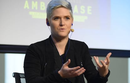 Amber Case, durante la presentación de la revista 'Telos'