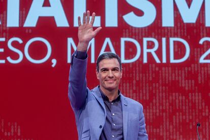 Pedro Sánchez, este domingo en la clausura del congreso de la Internacional Socialista en Madrid.