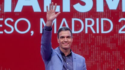 Pedro Sánchez, este domingo en la clausura del congreso de la Internacional Socialista en Madrid.