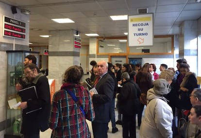 Oficina de Correos de Palos de la Frontera en Madrid este miércoles.