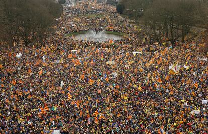 45.000 persones segons la policia belga participen a la manifestació a la capital d'Europa.