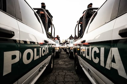 Elementos de la policía en Ciudad de México, en julio de 2024