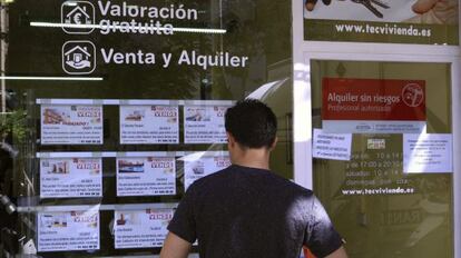 Vista de una inmobiliaria en Madrid.