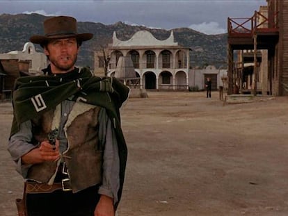 Clint Eastwood en una escena de 'Por un puñado de dólares', rodada en Hoyo de Manzanares (Madrid).