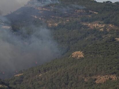 Incendio forestal en el monte Gurugú (Melilla).