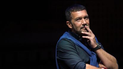 Antonio Banderas, en el estreno de su nuevo musical, 'Company', en el Teatro Soho CaixaBank, el 29 de septiembre de 2021.