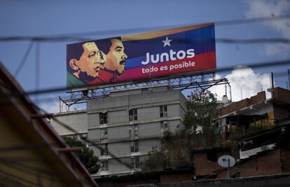 Cartel electoral de Maduro en Caracas, Venezuela. 