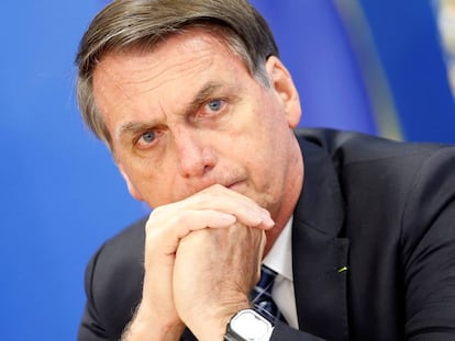 O presidente Jair Bolsonaro, no Palácio do Planalto, em 1 de agosto.