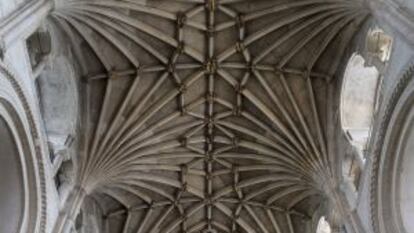 La bóveda gótica en abanico (o palmeada) de la catedral anglicana de Norwich.