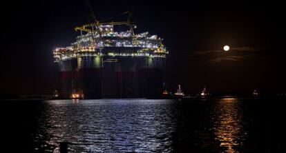 Una plataforma de Chevron en las costas de Texas en el Golfo de México.