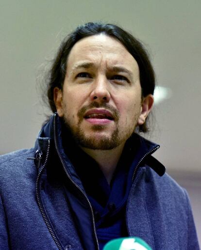 Pablo Iglesias, este sábado tras participar en el acto de homenaje a Marcos Ana.
