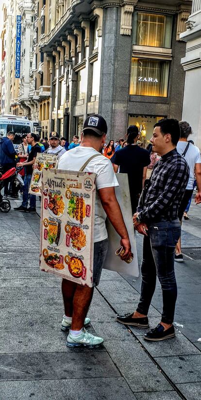 El hombre anuncio de la Gran Vía.