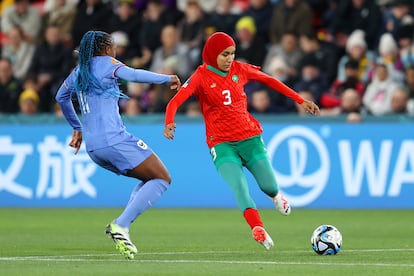 Nouhaila Benzina, del seleccionado marroquí, durante el FIFA Women's World Cup Australia & New Zealand, en 2023.