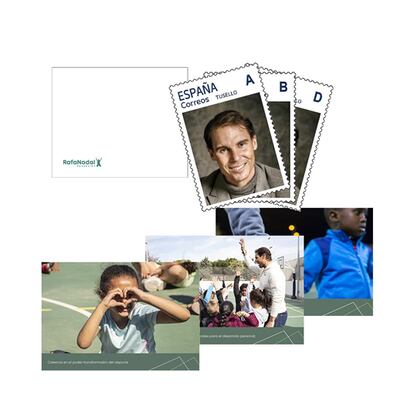 Correos y la Fundación Rafa Nadal han presentado un “Pack Filatélico con propósito”, una edición limitada que incluye tres postales y tres sellos con la imagen de Rafael Nadal. Esta iniciativa es fruto de una alianza entre ambas entidades y marca un hito en su colaboración en pro de la solidaridad. Al acto han asistido el presidente de Correos, Juan Manuel Serrano, la directora de la Fundación Rafa Nadal, Mª Francisca Perelló, y la directora de Filatelia de Correos, Leire Díez.