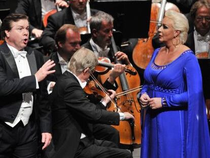 El tenor Dean Smith y la soprano Ir&eacute;ne Theorin en Trist&aacute;n e Isolda