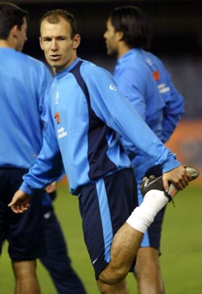 Robben, durante un entrenamiento.