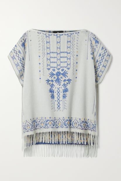 ¿Lo tuyo es la inspiración folk? ¿Tus looks tienen ese aire boho-chic irresistible? Entonces no debería faltar un poncho como este de Etro. Ideal para combinar con vaqueros. Su precio es de 700 euros.