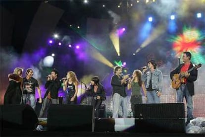 Un momento del espectáculo <i>Los Nº 1 de 40 en concierto</i><b>, que celebró la semana pasada en Madrid las cuatro décadas de 40 Principales.