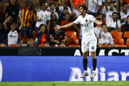 Gonzalo Guedes, durante el partido de liga ante el Celta.