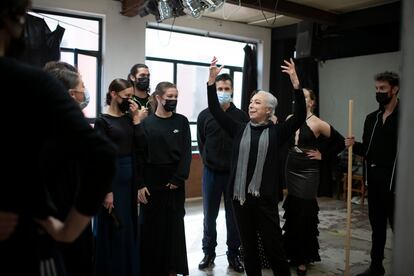 Cristina Hoyos, durante un ensayo de 'OléOlá', en Madrid.