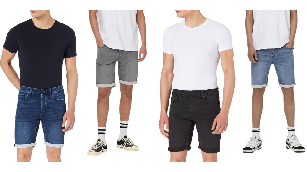 Pantalón corto para hombre con diseño 'denim'.