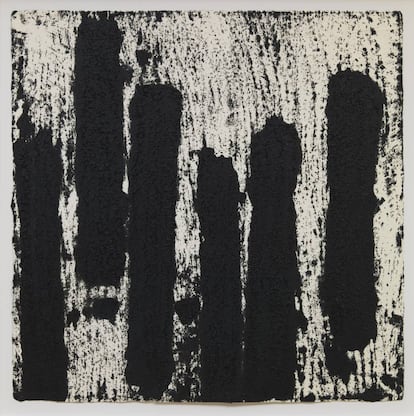 'Rotterdam Vertical #10', drawing by Richard Serra exhibited in 2017 at the Boijmans museum in Rotterdam.