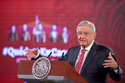 López Obrador, durante una rueda de prensa este martes.