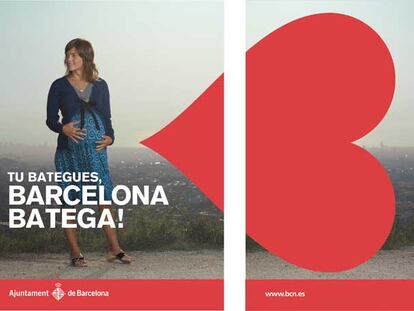 La B de Barcelona en forma de cozarón, en uno de los carteles de la campaña diseñada por el estudio SCPF.