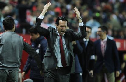 Emery, durante el partido.