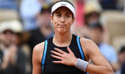 Muguruza, durante el partido contra Townsend en París.