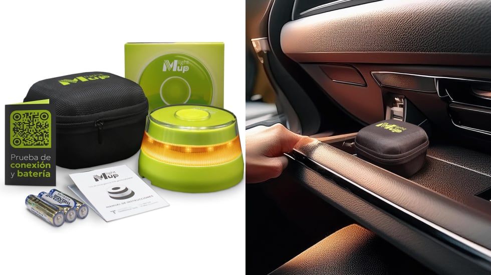 Luz de emergencia para coche V16 con funda de dureza media.