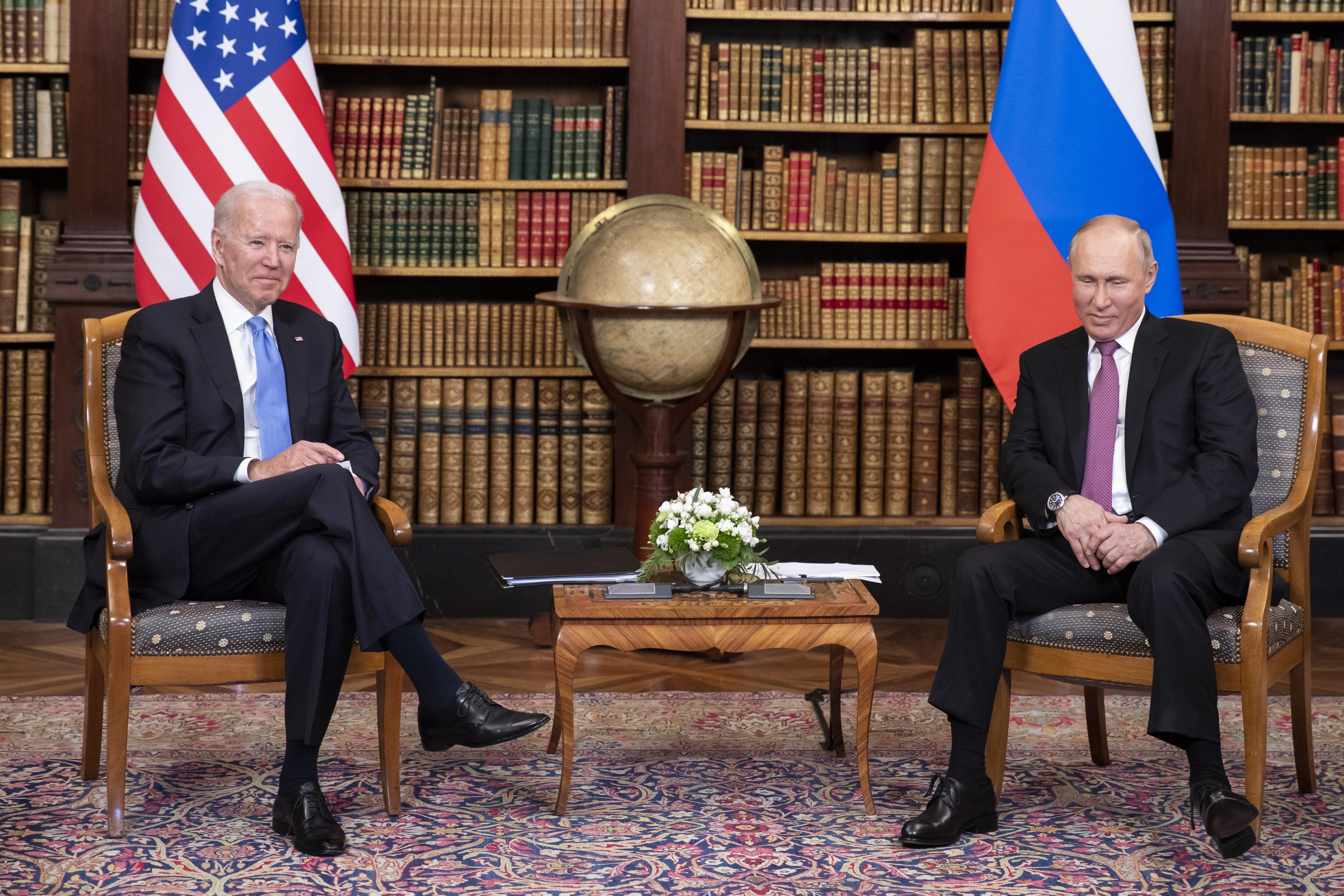 Putin y Biden en la Villa La Grange, este miércoles en Ginebra. 