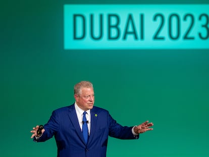 Al Gore, Former Vice President of the United States and Chairman and Co-Founder of Generation Investment Management, speaks during the UN Climate Change Conference COP28, in Dubai, United Arab Emirates, 03 December 2023.