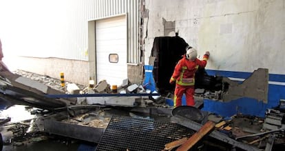 Imagen del Consorcio Provincial de Bomberos de Valencia de la zona del siniestro en la f&aacute;brica de Danone.