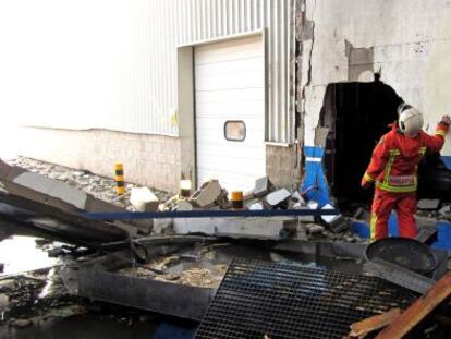 Imagen del Consorcio Provincial de Bomberos de Valencia de la zona del siniestro en la f&aacute;brica de Danone.