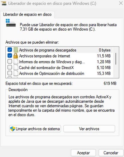 Liberar espacio en Windows